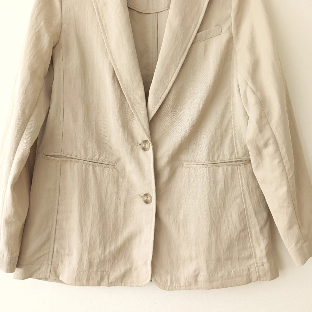 LIKE NEW GAP Soft Suit Tencel Blazer Tan Khaki Medium - Picture 5 of 15